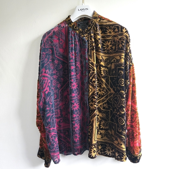 New Johnny Was Frida Long Sleeves All Over Print Button Down Shirt XS NWT - Picture 7 of 10